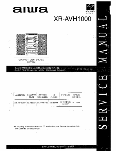 Aiwa XR-AVH1000 Tape mech. 2ZM-3MK2 YPR4N, CD Mech. 4ZG-1 Z3DSHNM Z4SHMD - pag. 81